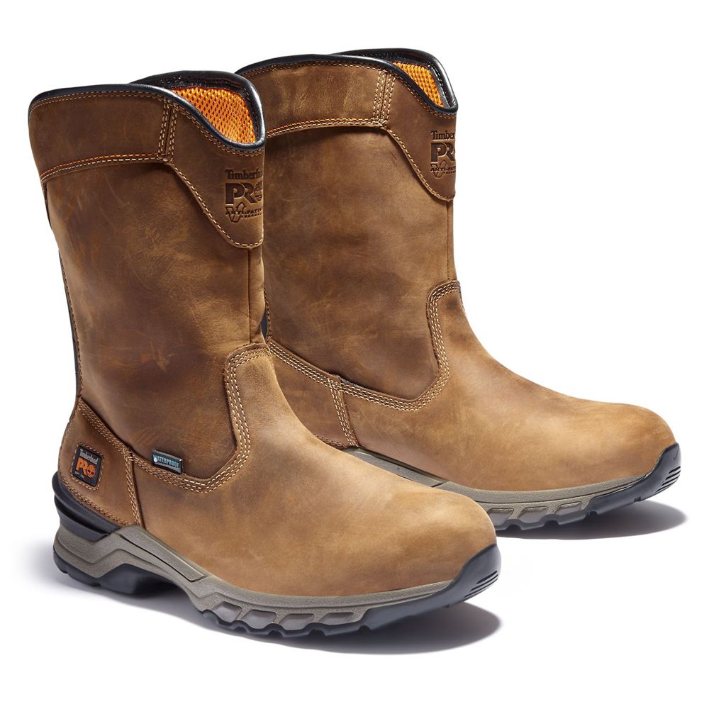 Bocanci De Muncă Timberland Barbati Maro/Negrii - Pro® Hypercharge Pull-On - Romania - BWADRO836